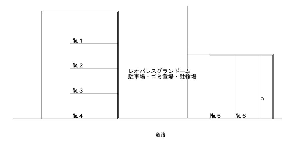 東谷山2丁目月極駐車場の駐車配置図