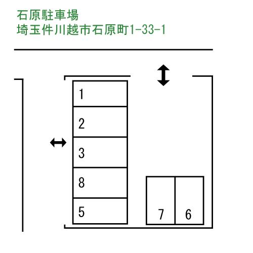 石原駐車場の駐車配置図