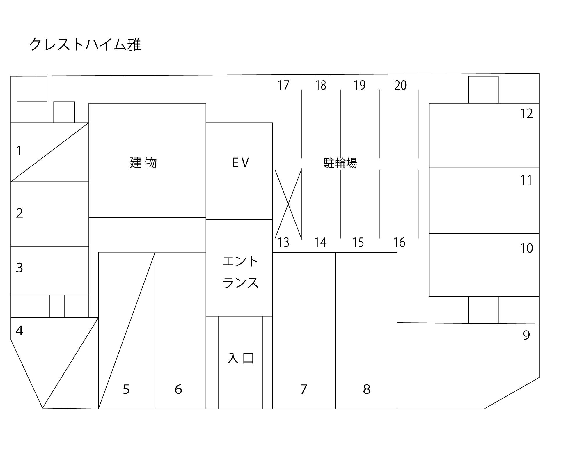 クレストハイム雅の駐車配置図