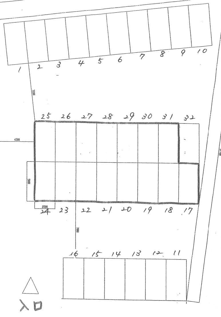 みずほパーク大町第一の駐車配置図