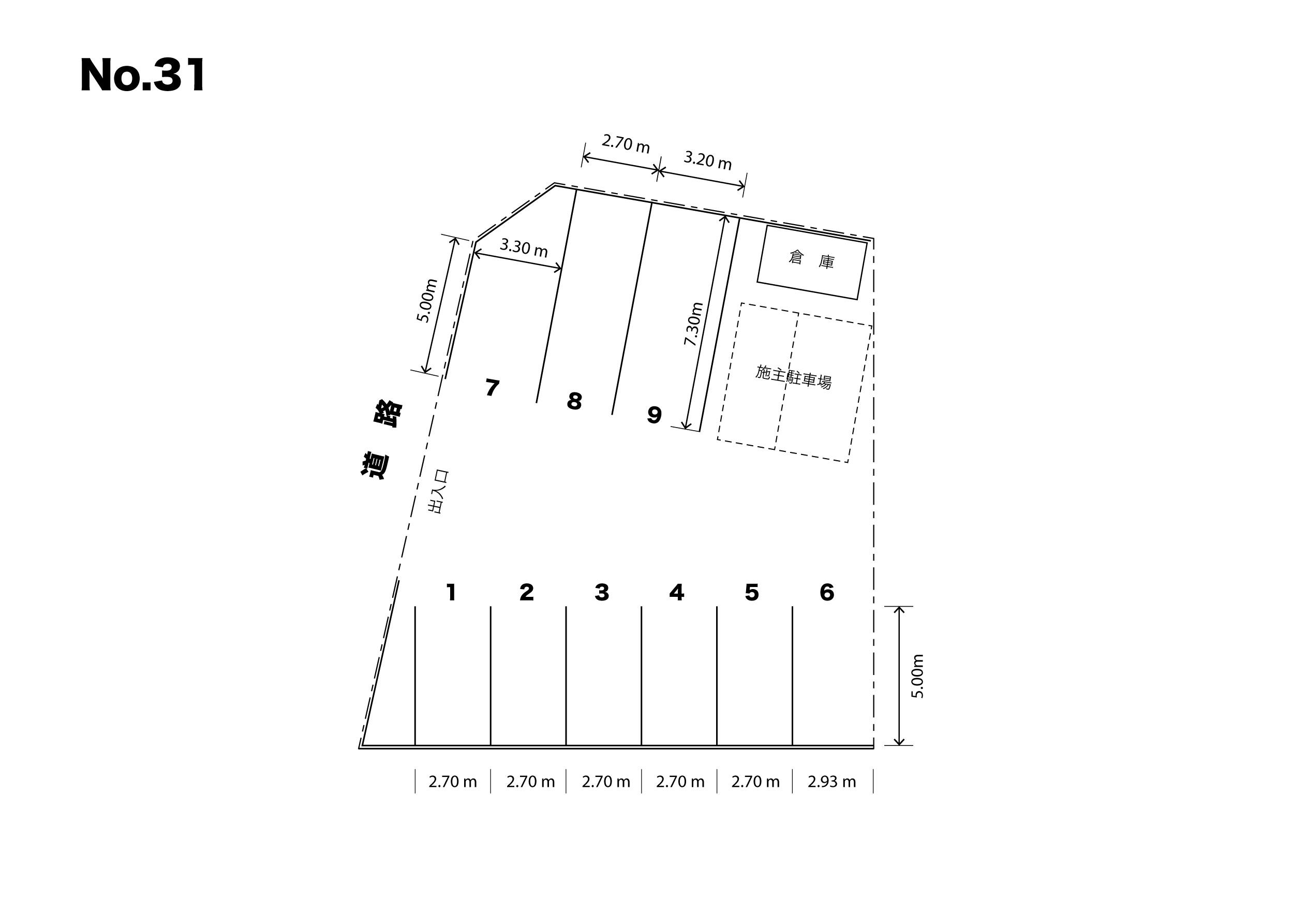 森田駐車場(No.31)の駐車配置図