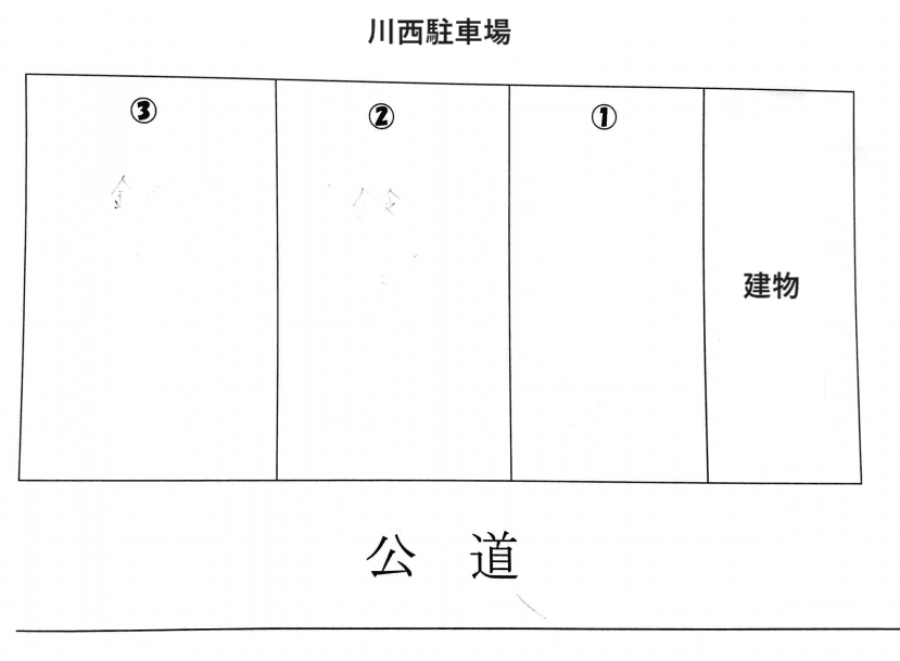 川西駐車場の駐車配置図
