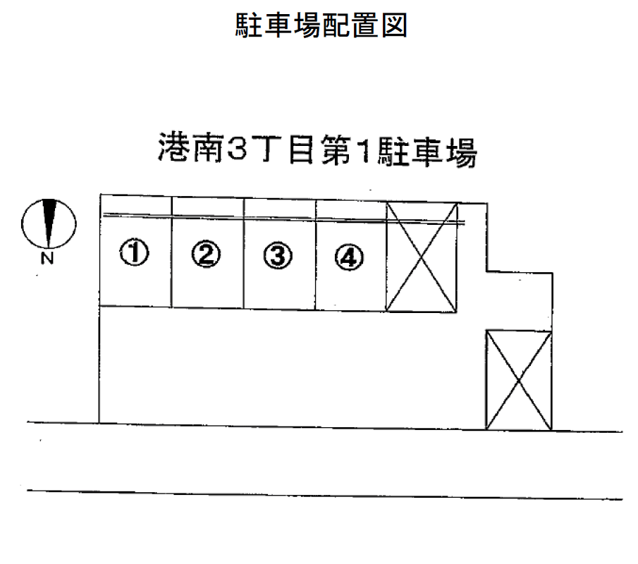 港南3丁目第1駐車場の駐車配置図
