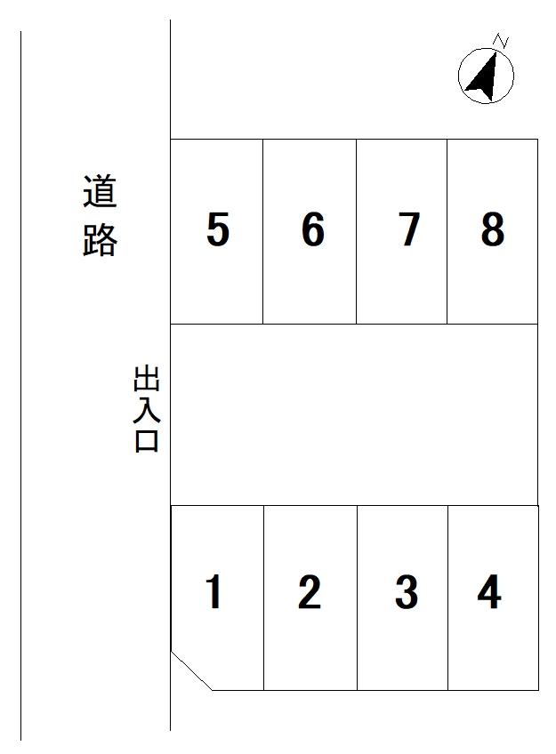 南原TANAKA月極駐車場の駐車配置図