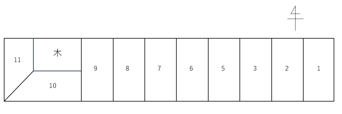 上地町駐車場の駐車配置図