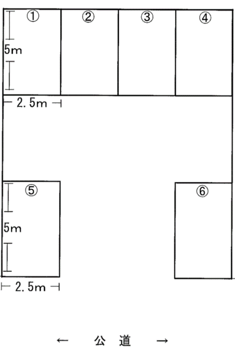 黒川金次北見方2丁目駐車場の駐車配置図