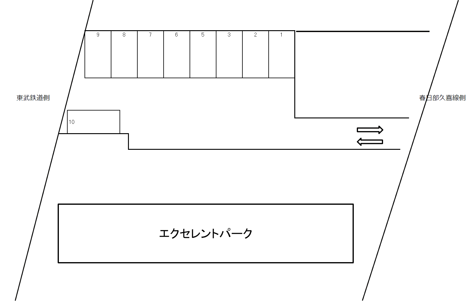 東5丁目駐車場の駐車配置図