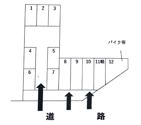 岡本パーキングの駐車配置図
