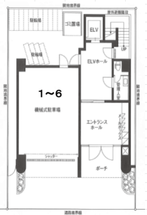 グリフィン横浜・天王町駐車場の駐車配置図