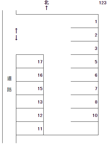 岩倉-123の駐車配置図
