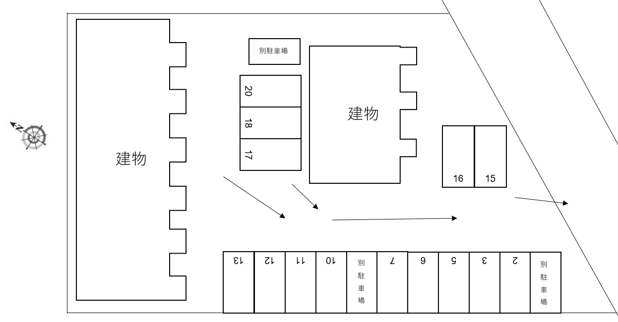 COMFORT HANAZONO Aの駐車配置図