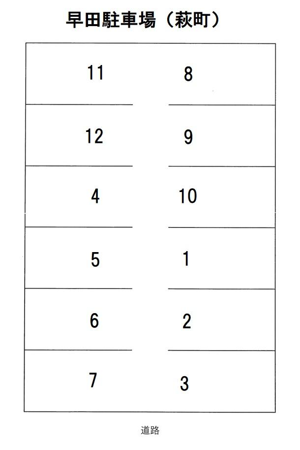 早田駐車場(萩町)の駐車配置図
