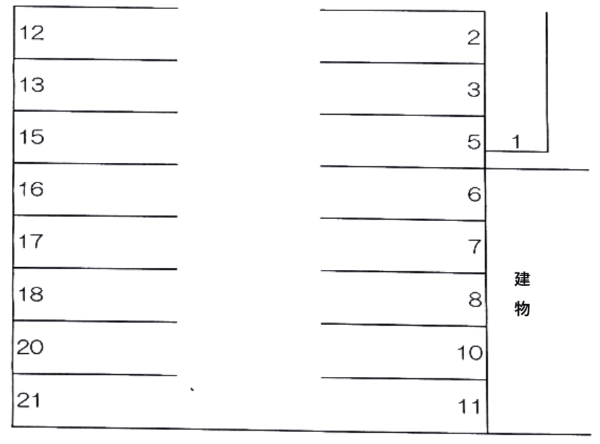 都倉パーキングの駐車配置図