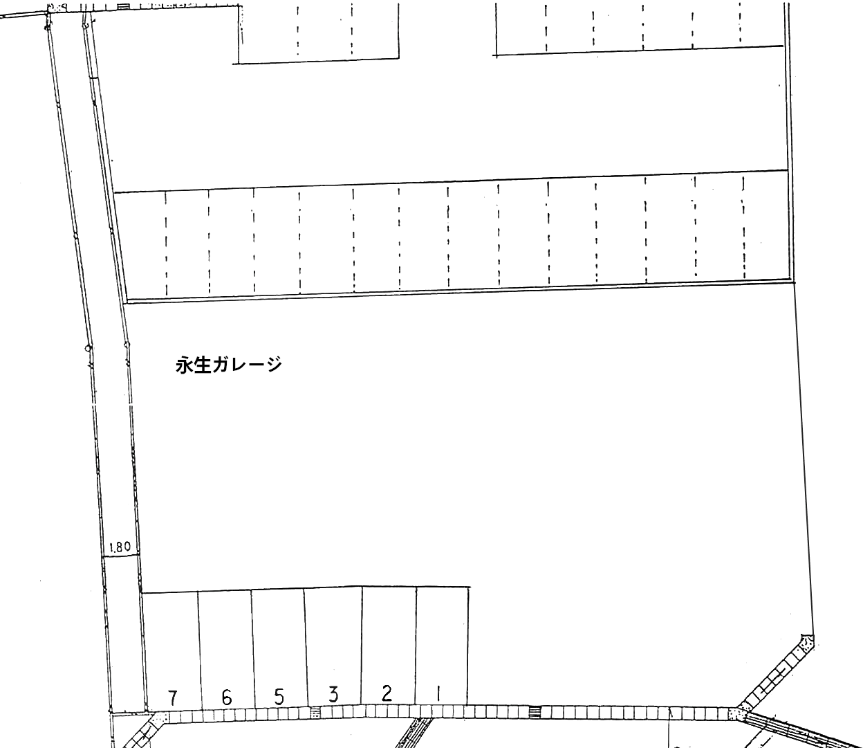 永生ガレージの駐車配置図