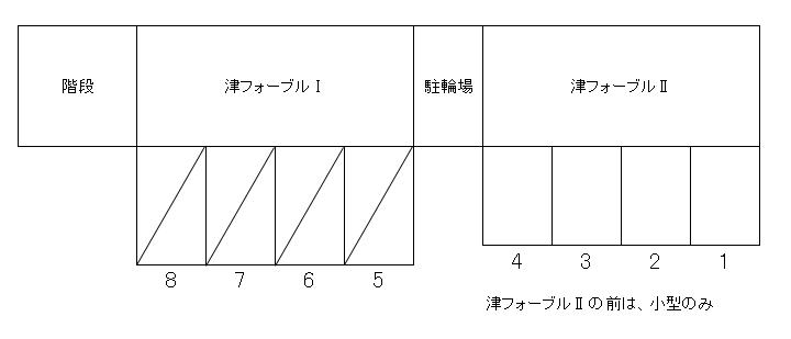 津フォーブルⅡの駐車配置図