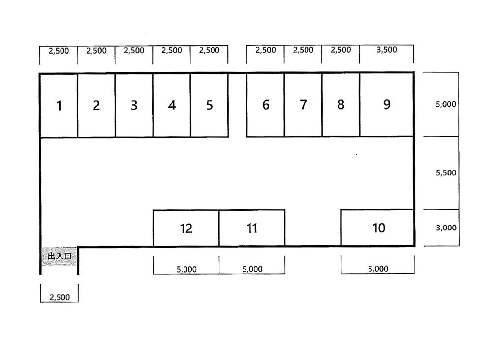 中里昭郎駐車場 2の駐車配置図