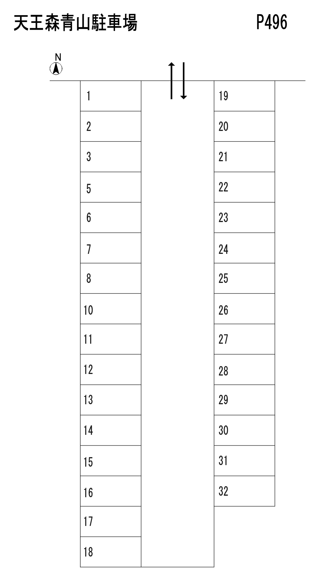 天王森青山駐車場の駐車配置図