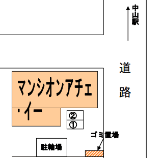 マンシオンアチェ・イー駐車場の駐車配置図
