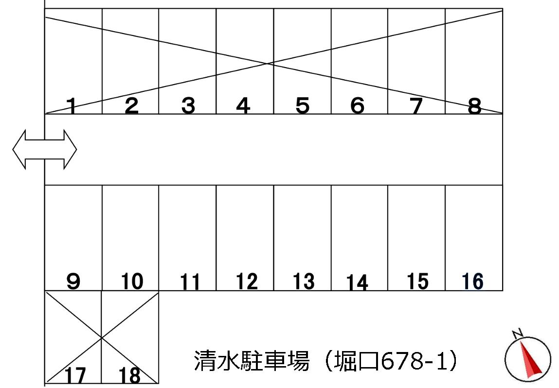 清水駐車場(堀口683-1)の駐車配置図