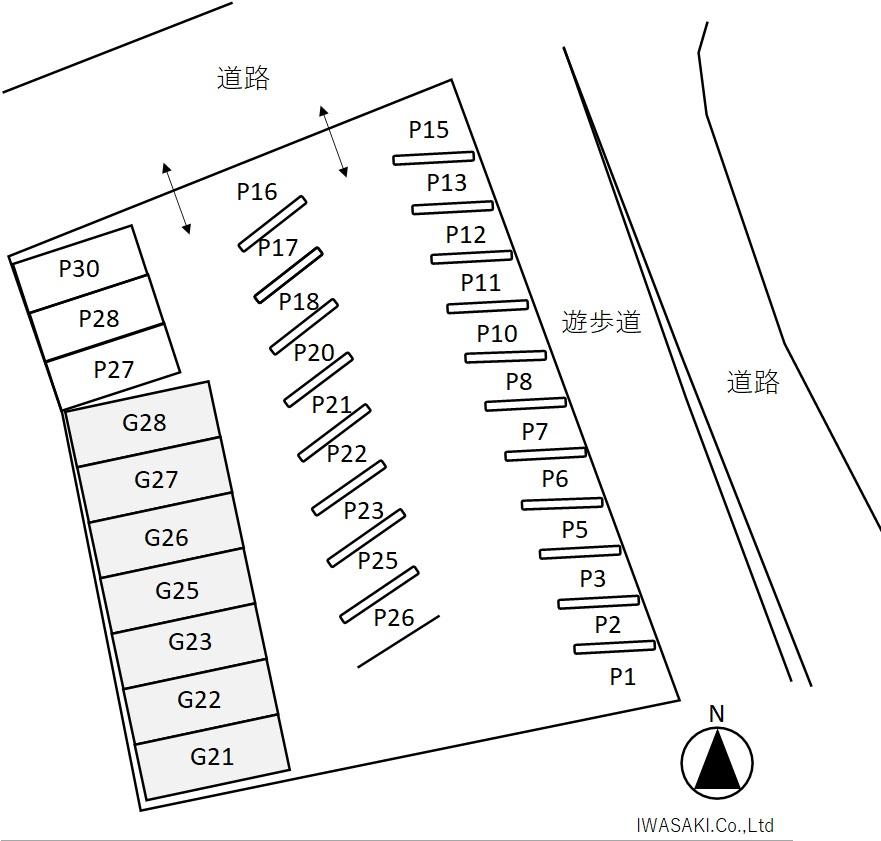 OKパーキング1の駐車配置図
