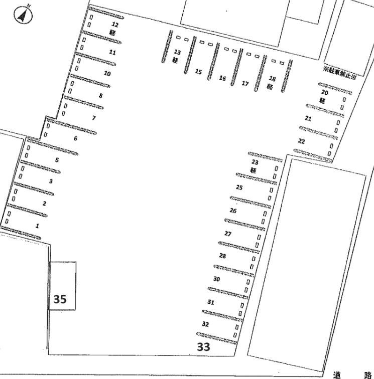 加藤ガレージ(呉市川尻町西)の駐車配置図