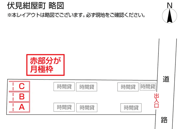 伏見紺屋町の駐車配置図