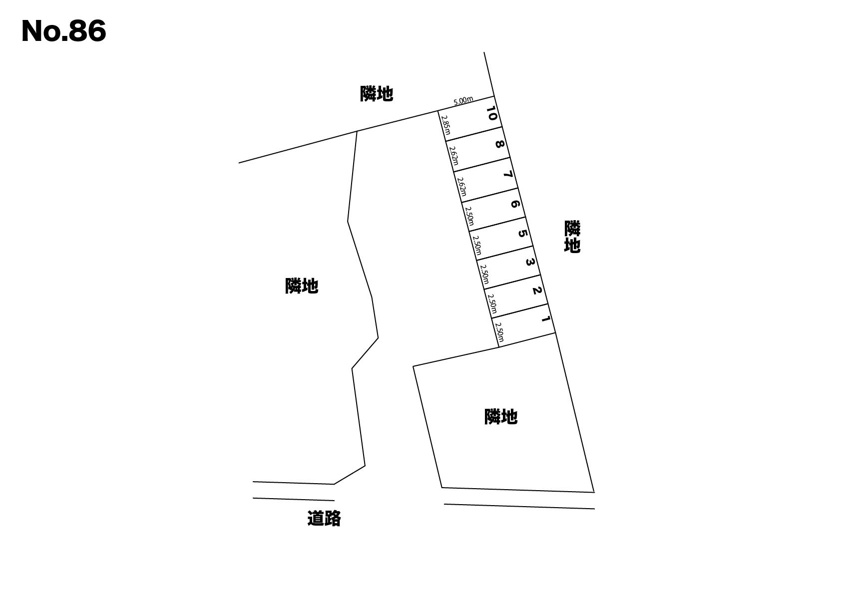 戸塚駐車場(No.86)の駐車配置図