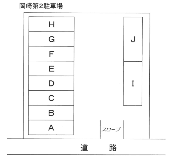 岡﨑第2駐車場の駐車配置図