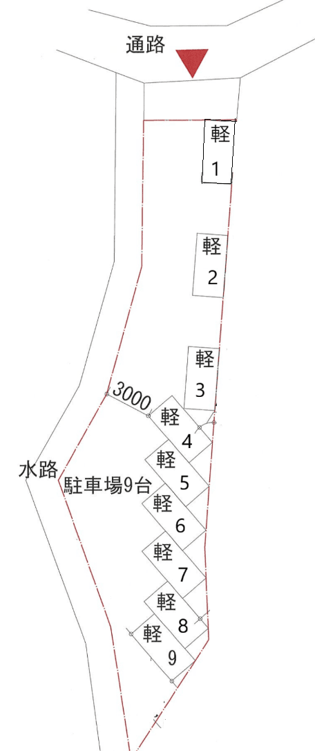 石橋 井上駐車場の駐車配置図