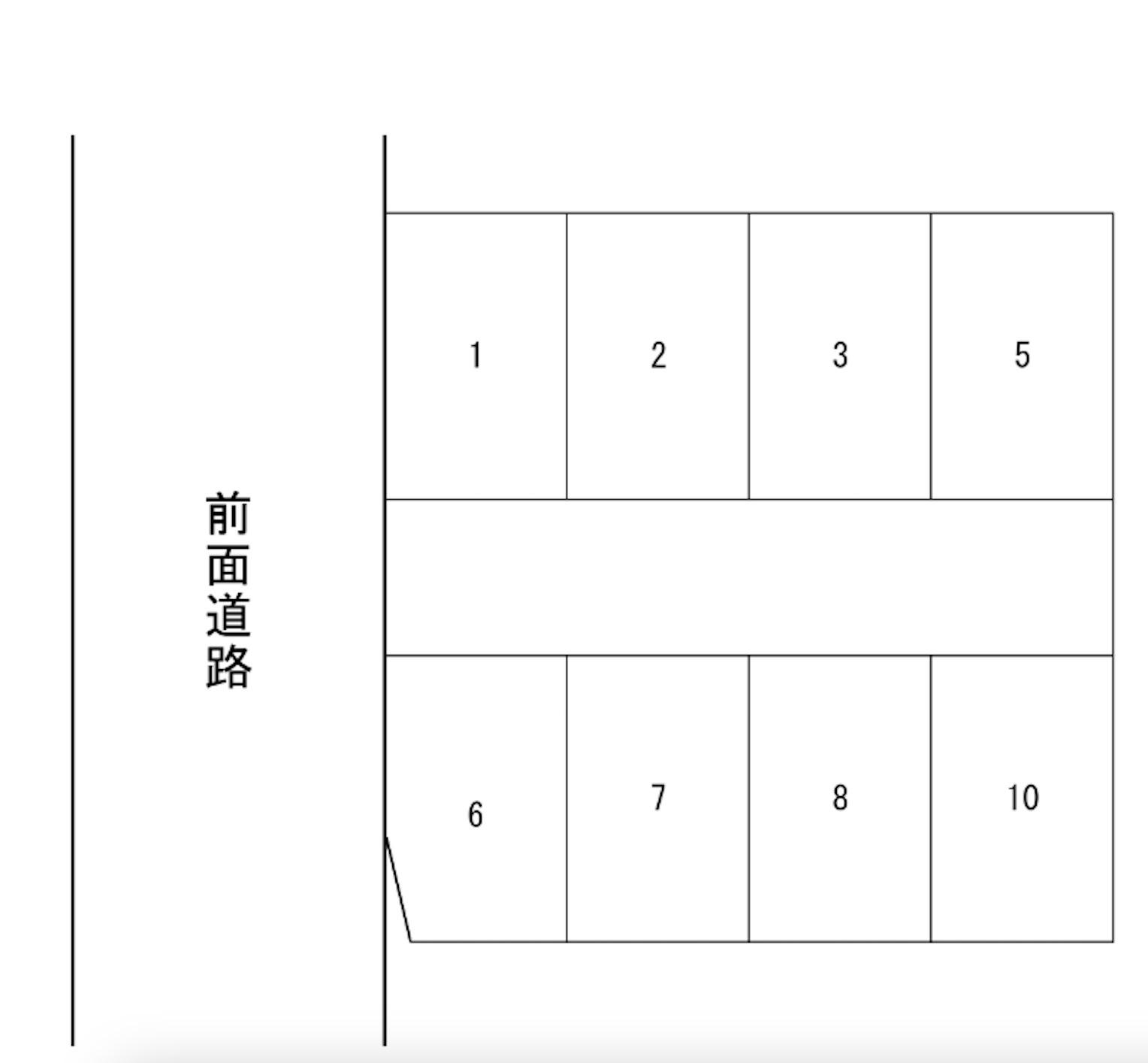 八幡東3丁目ガレージの駐車配置図