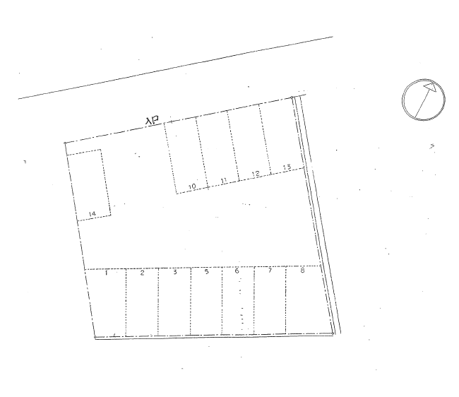 祐森ガレージの駐車配置図