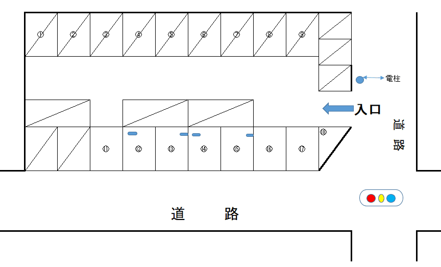 勝田中央駐車場の駐車配置図