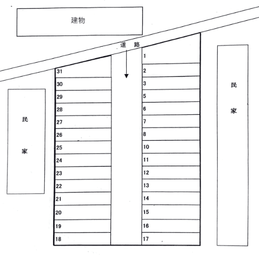 舘野西今宿山伏四35番駐車場の駐車配置図