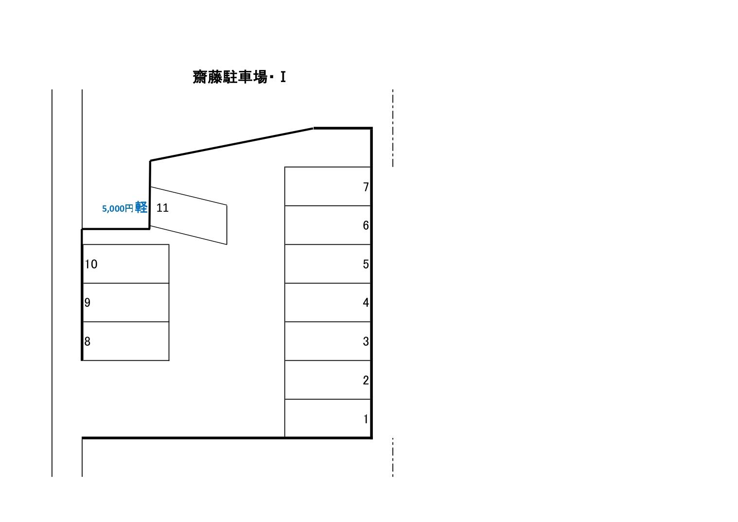 齋藤駐車場・Ⅰの駐車配置図
