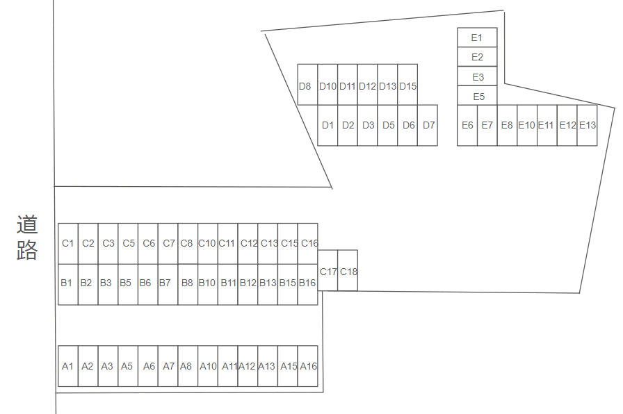 和田ガレージの駐車配置図