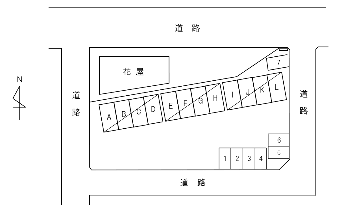 TP018 新御堂K - Touchiの駐車配置図