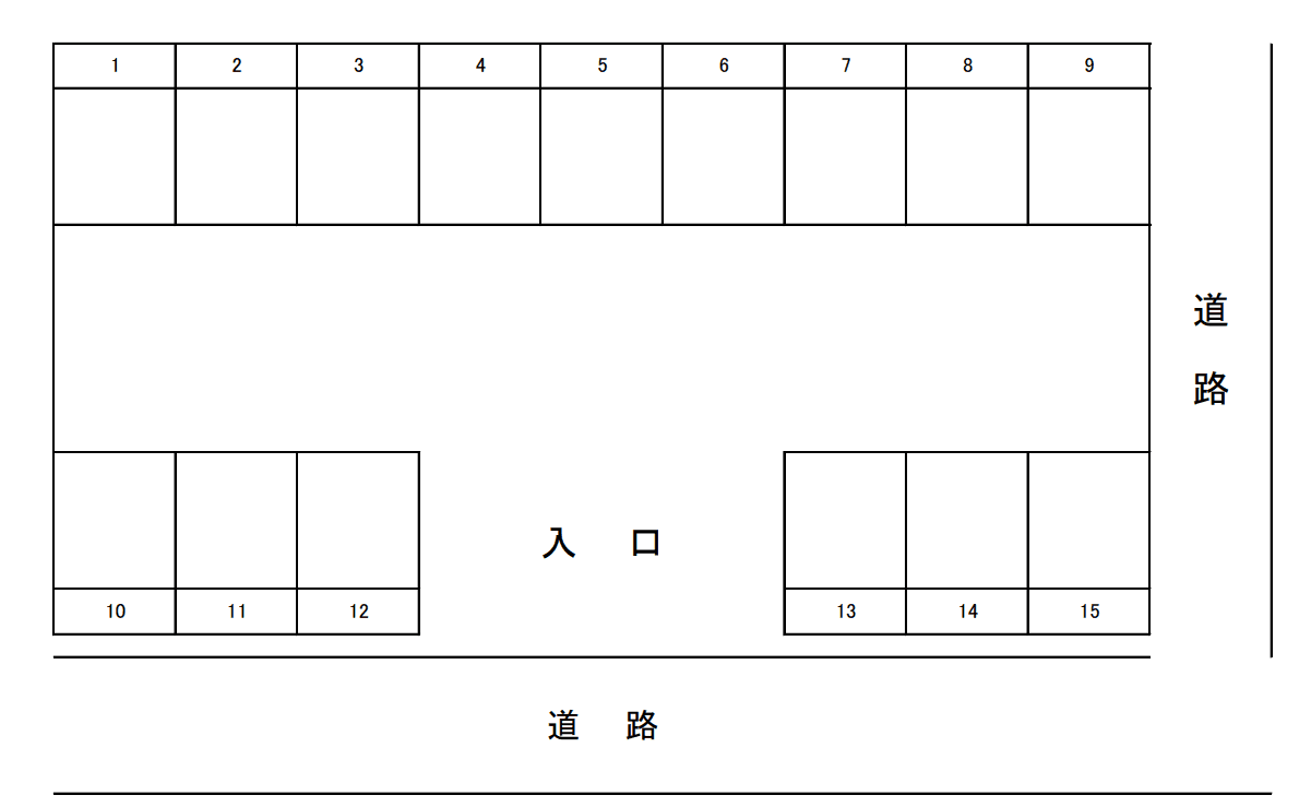 KMパーキング上峰の駐車配置図