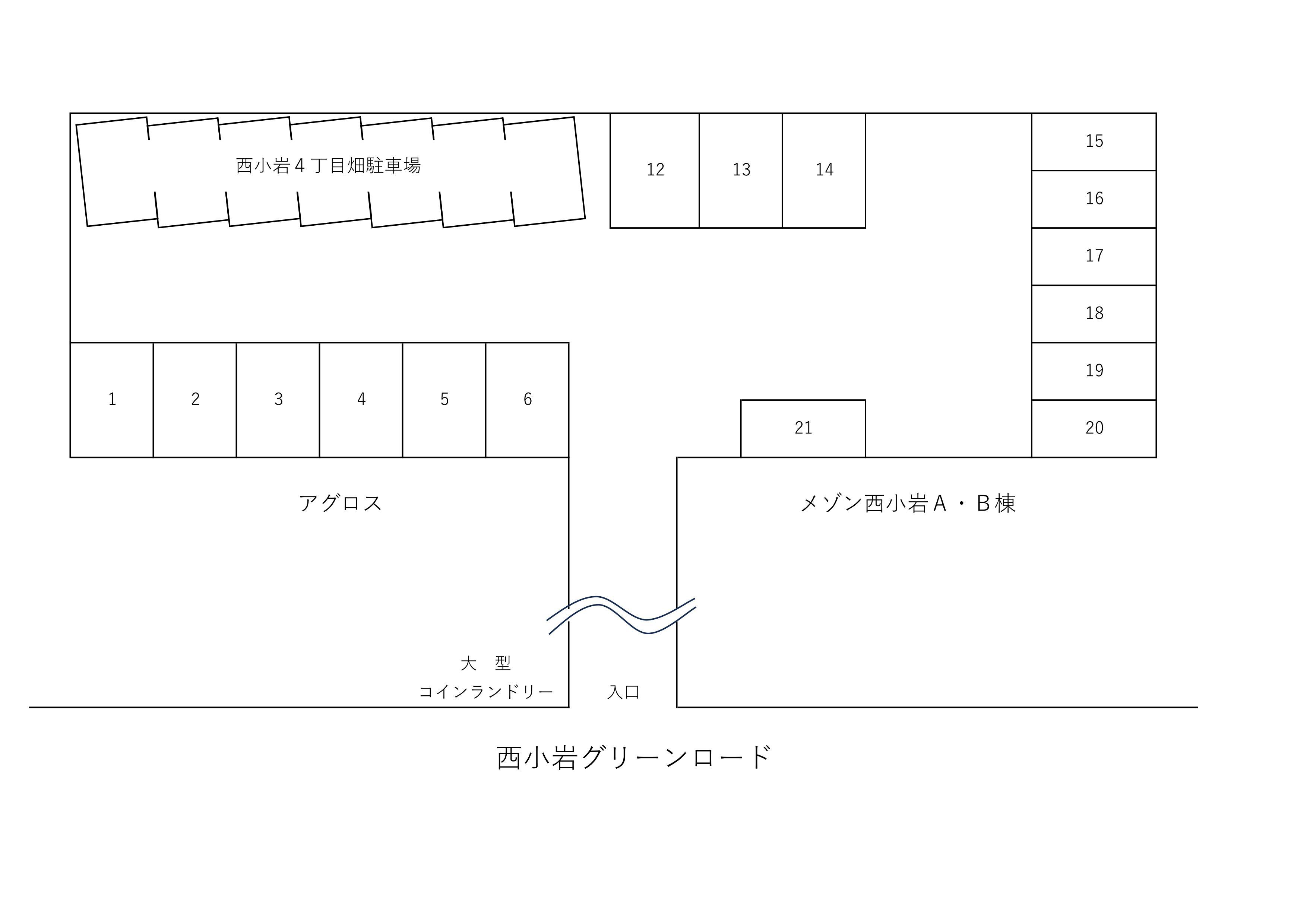 畑駐車場の駐車配置図