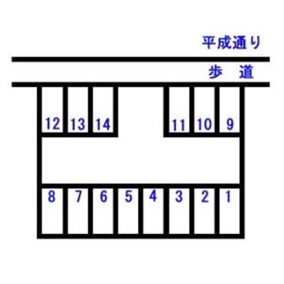 PD小長井駐車場の駐車配置図