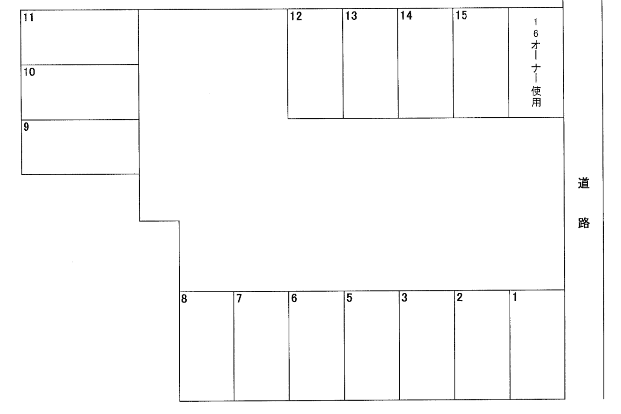 上1丁目第1駐車場の駐車配置図