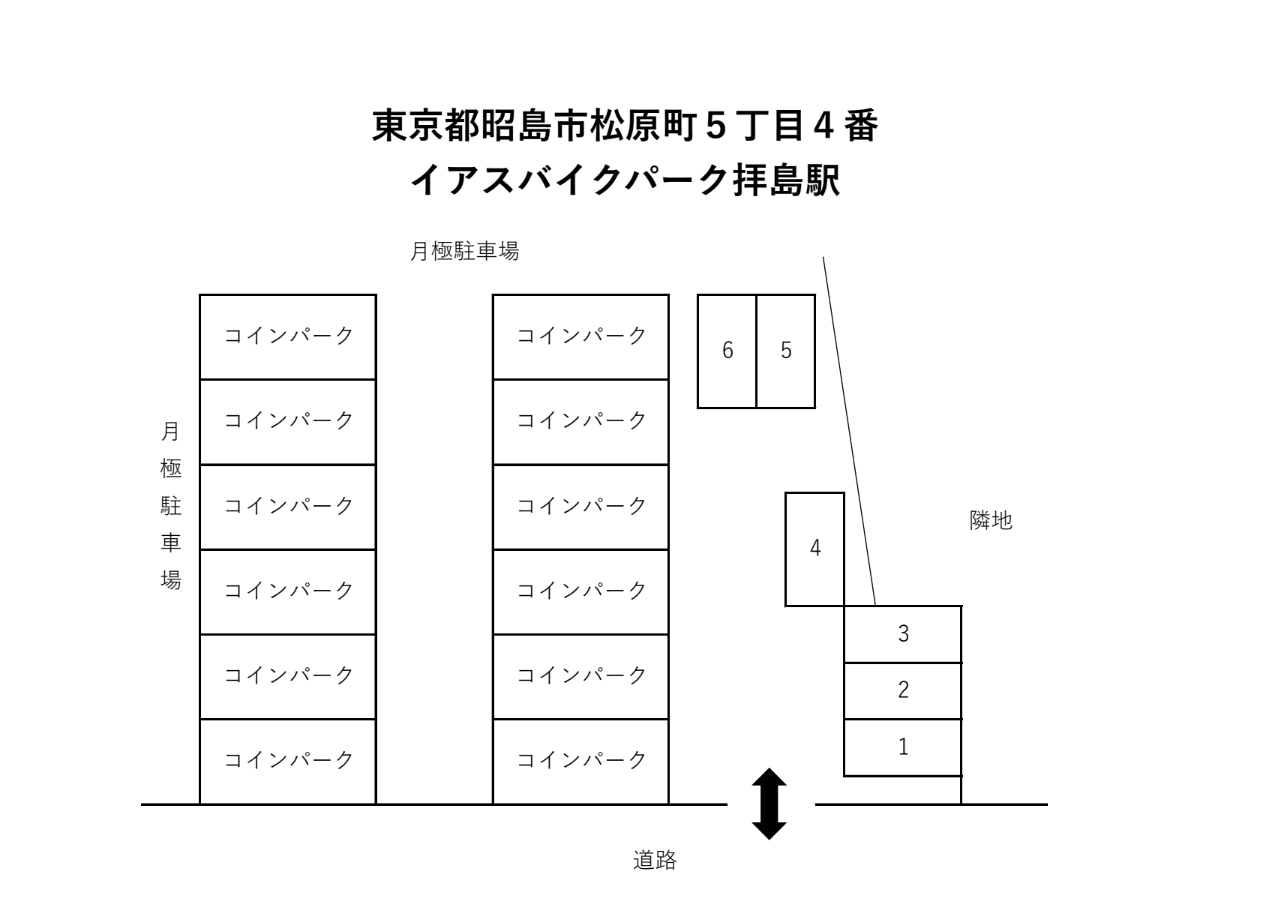 イアスバイクパーク拝島駅の駐車配置図