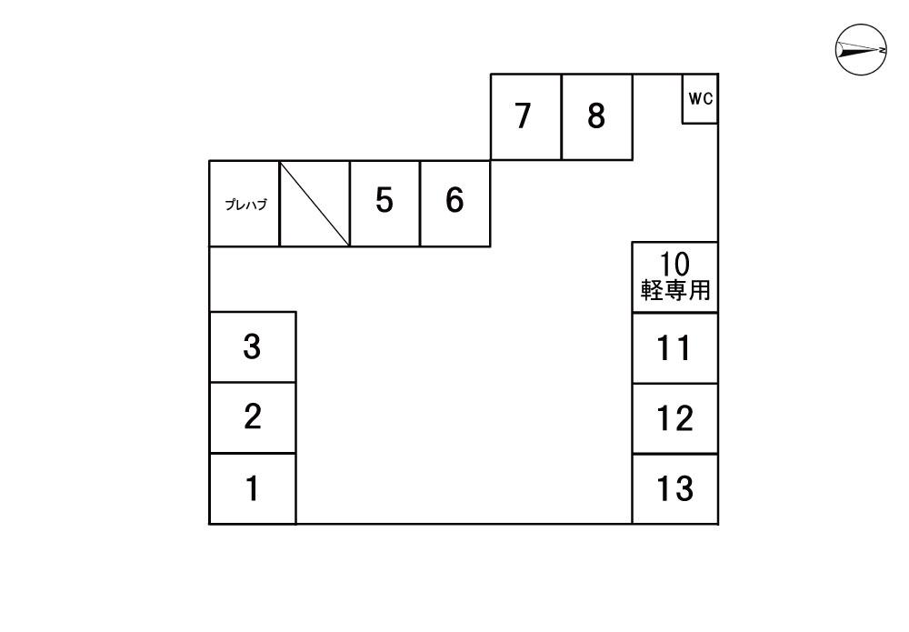 中央通り1丁目月極駐車場の駐車配置図
