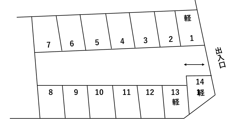 呉パーキングの駐車配置図