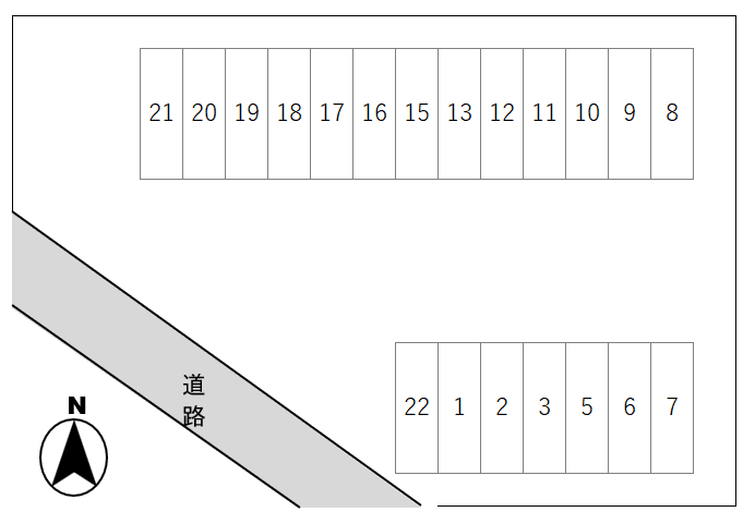 K-0118駐車場の駐車配置図