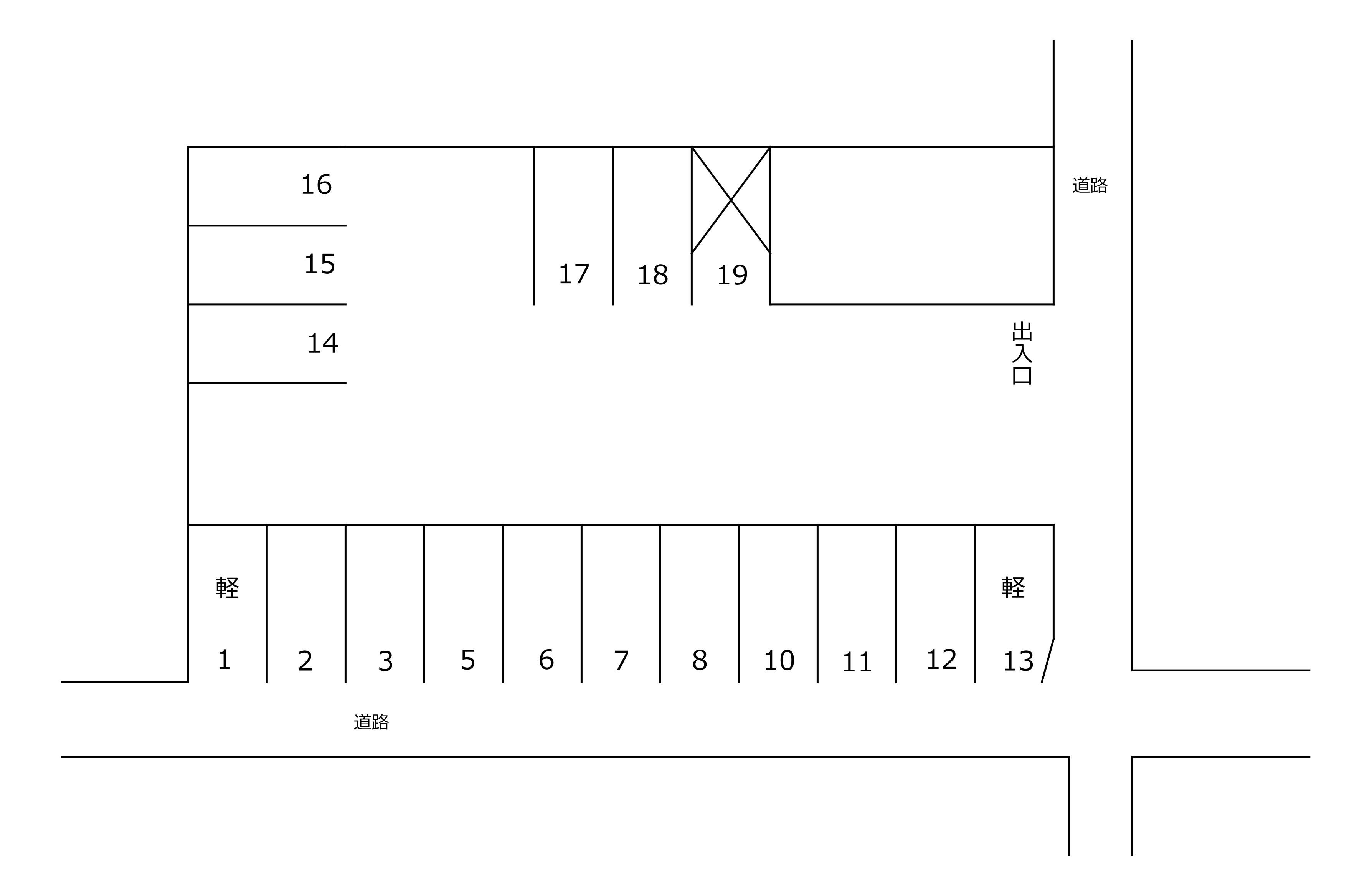 042外新町駐車場の駐車配置図