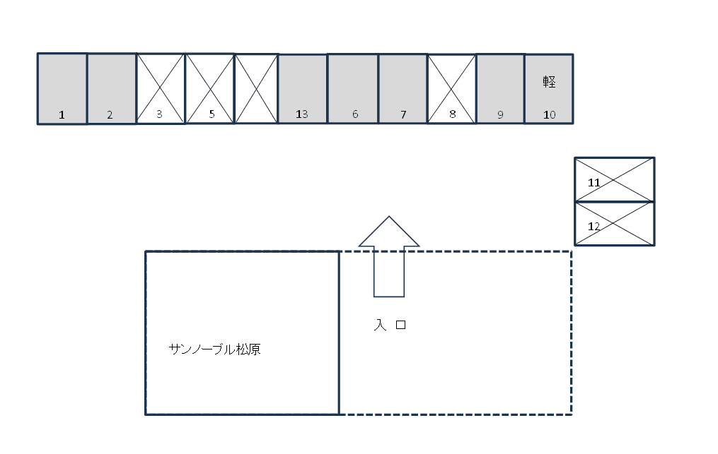 お部屋ラボパーキング松原の駐車配置図