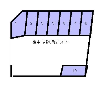 桜の町高橋駐車場の駐車配置図