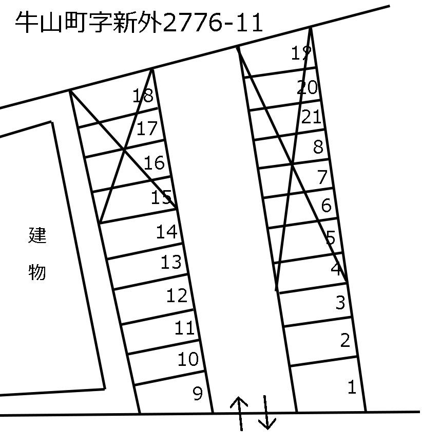 牛山町字新外2776-11の駐車配置図