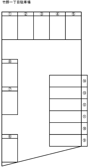 竹野1丁目駐車場の駐車配置図