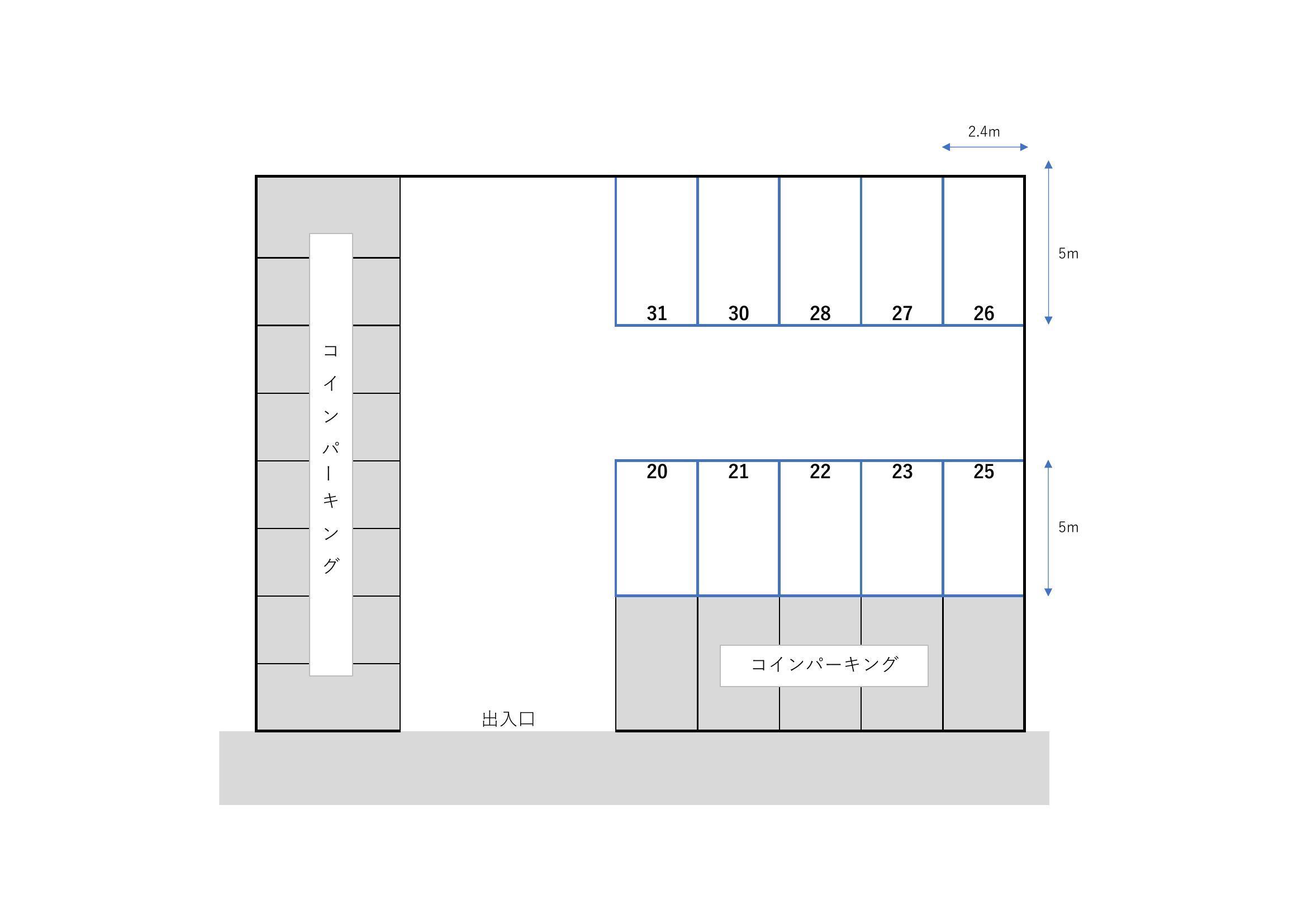 高松北第2駐車場の駐車配置図